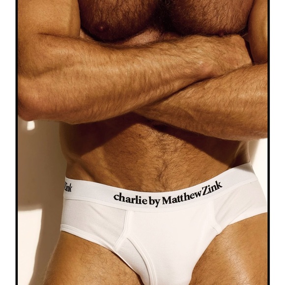 Charlie by MZ White Logo Men's Briefs - Picture 6 of 8